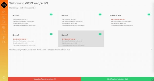 Example of main dashboard in MRS 3